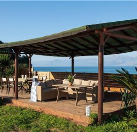 3 bedroom seaside villa with pool & jacuzzi, near Acharavi, sleeps 6